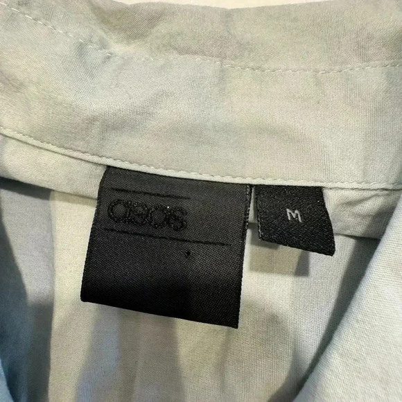 ASOS means short sleeve button up shirt. Cole block sage green & white sz M - Picture 3 of 6